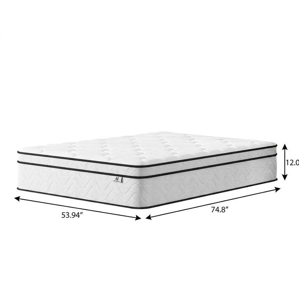12" Twin Gel Memory Foam Medium Chevron Hybrid Mattress — view 9