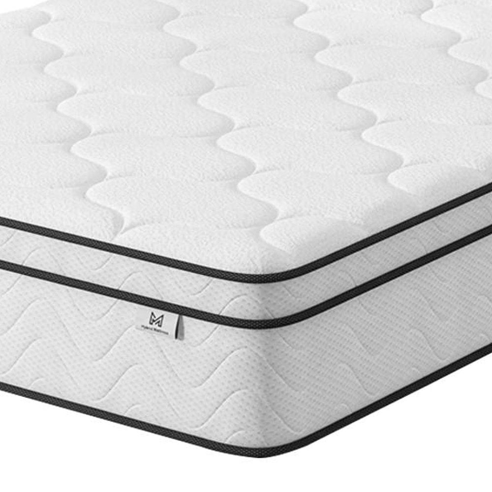 12" Twin Gel Memory Foam Medium Chevron Hybrid Mattress HomeRoots
