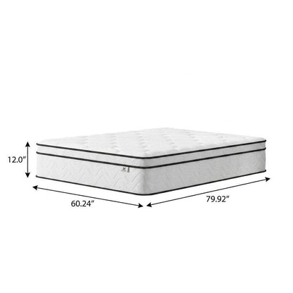12" Twin Gel Memory Foam Medium Chevron Hybrid Mattress HomeRoots