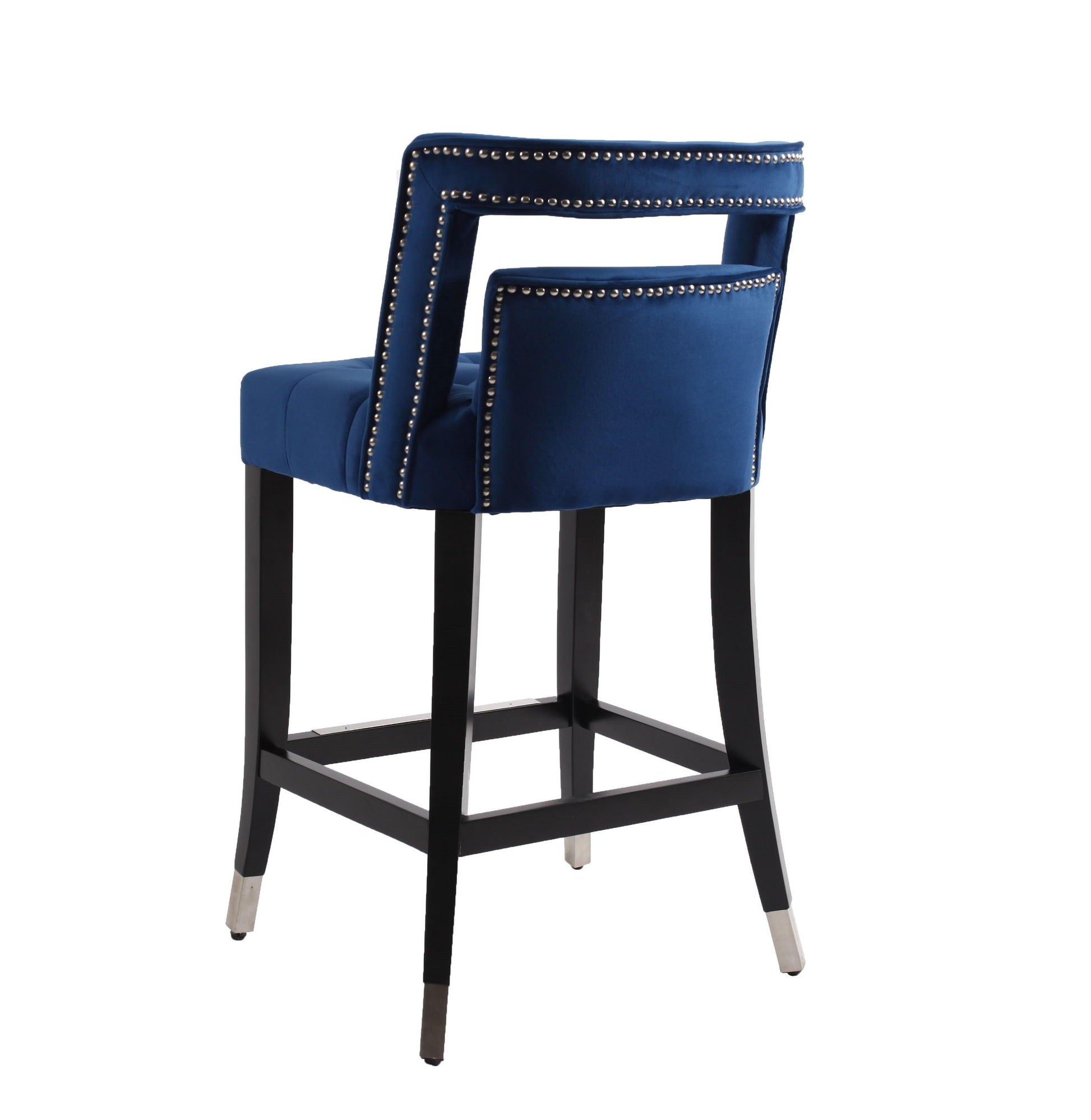 Suede Velvet Barstool with nailheads Living Room Chair 2 pcs Set - 26 inch Seater height - FurniFindUSA