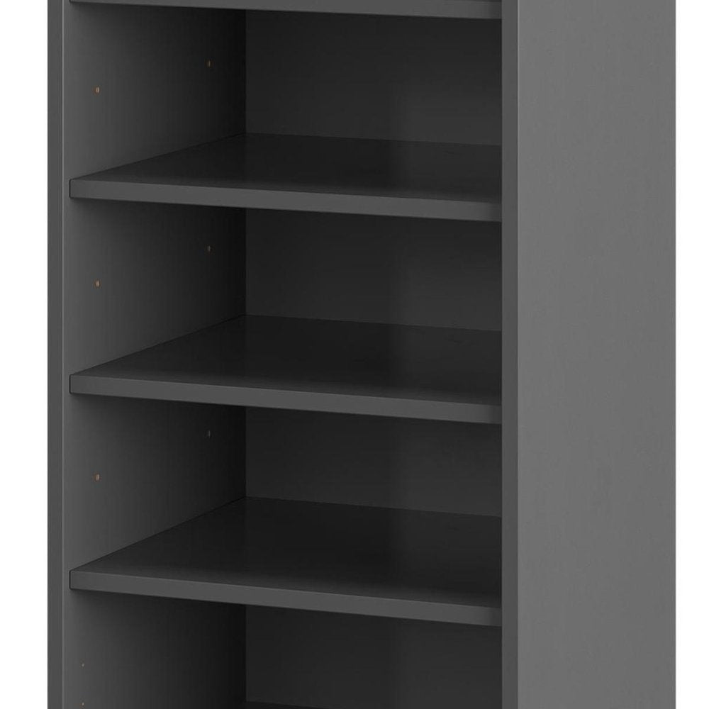 Coffee Ten Pair Solid WoodShoe Storage Cabinet — view 13