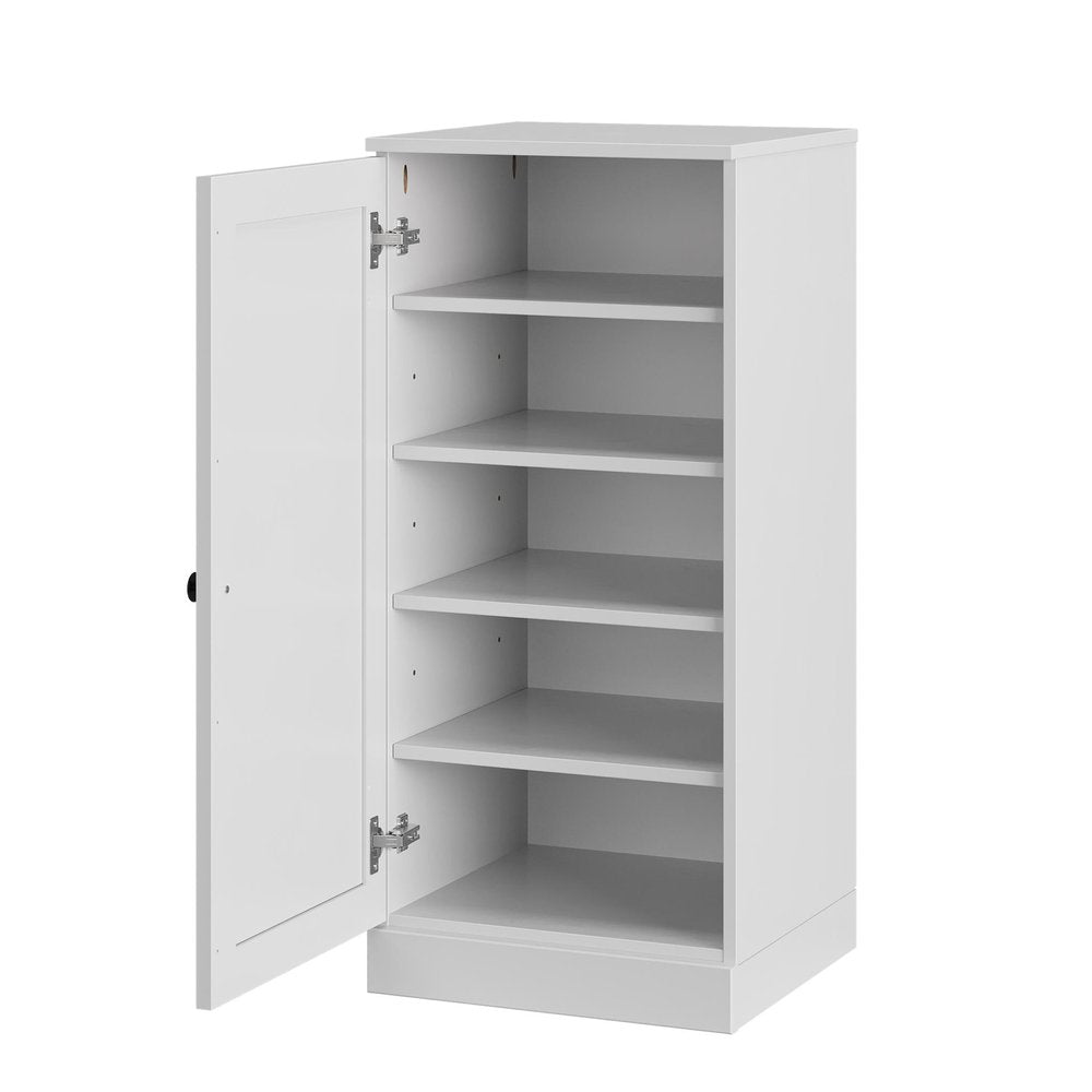 White Ten Pair Solid WoodShoe Storage Cabinet HomeRoots