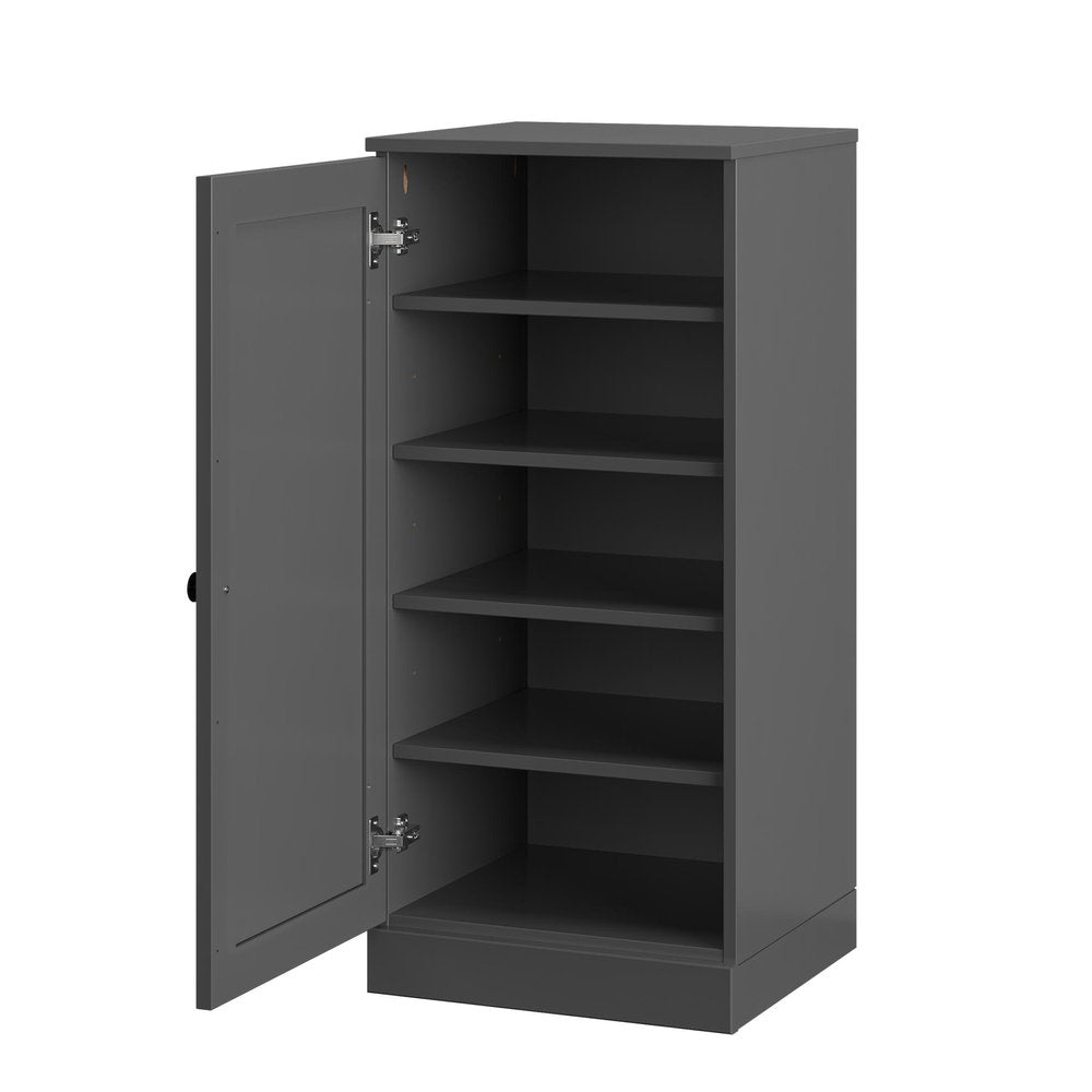 Gray Ten Pair Solid WoodShoe Storage Cabinet — view 3