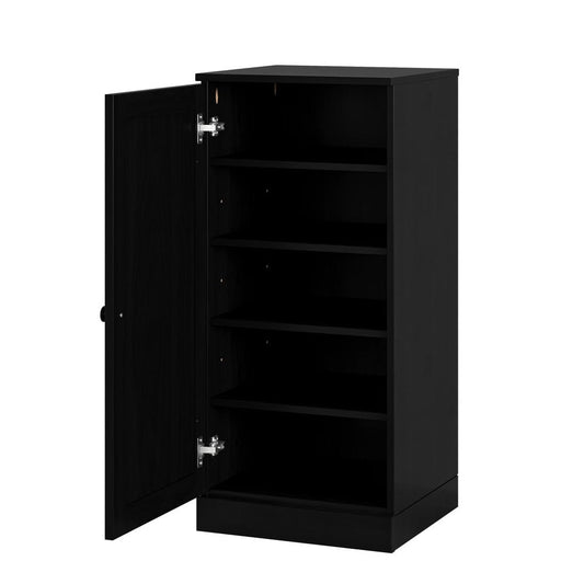 Black Ten Pair Solid WoodShoe Storage Cabinet