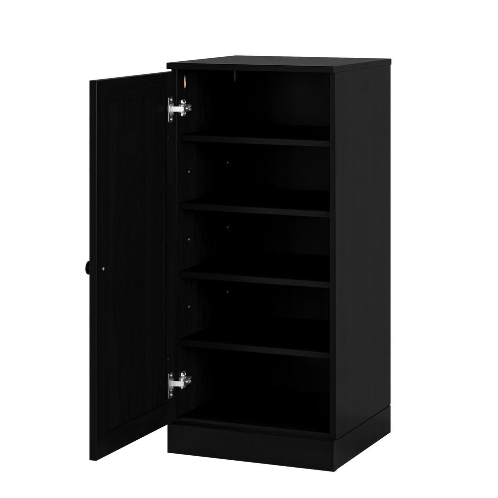 Black Ten Pair Solid WoodShoe Storage Cabinet HomeRoots