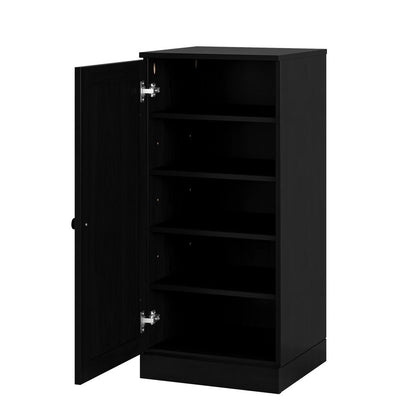 Black Ten Pair Solid WoodShoe Storage Cabinet HomeRoots