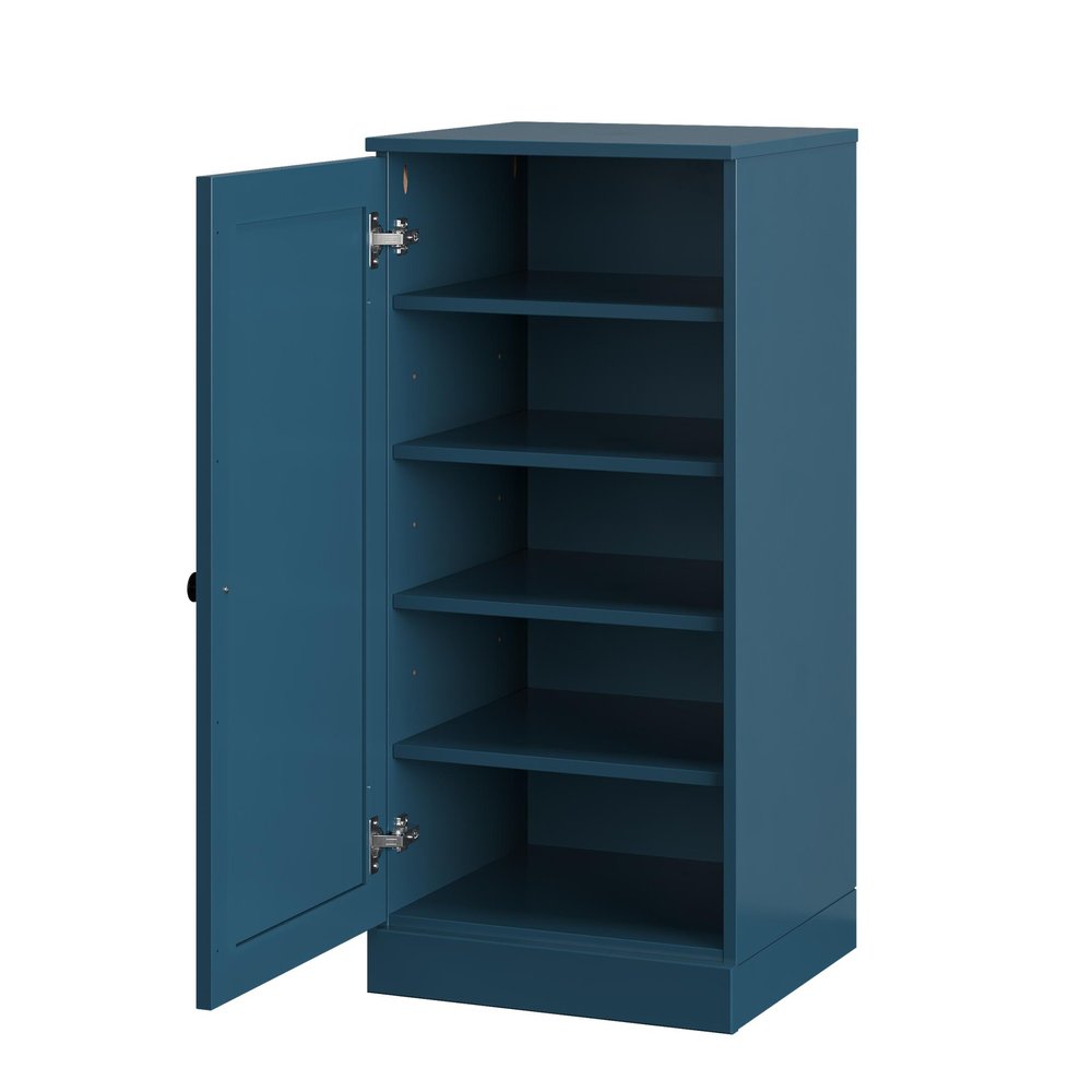 Teal Blue Ten Pair Solid WoodShoe Storage Cabinet HomeRoots