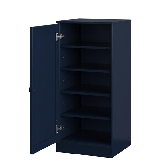 Navy Blue Ten Pair Solid WoodShoe Storage Cabinet