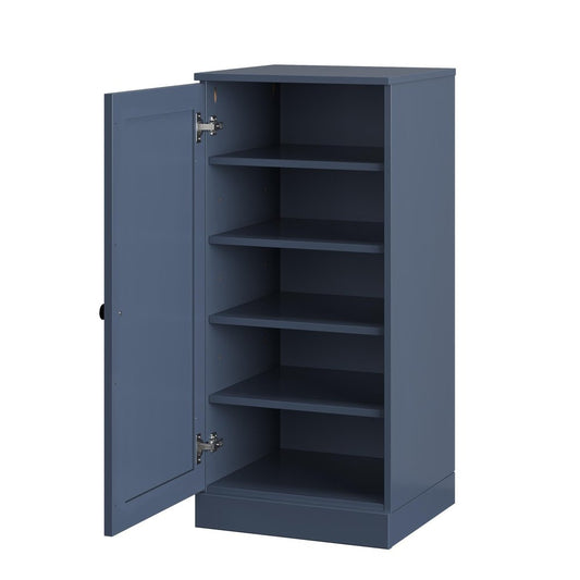 French Blue Ten Pair Solid WoodShoe Storage Cabinet
