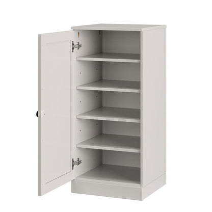 Off White Ten Pair Solid WoodShoe Storage Cabinet HomeRoots