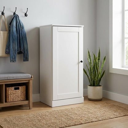 Off White Ten Pair Solid WoodShoe Storage Cabinet HomeRoots