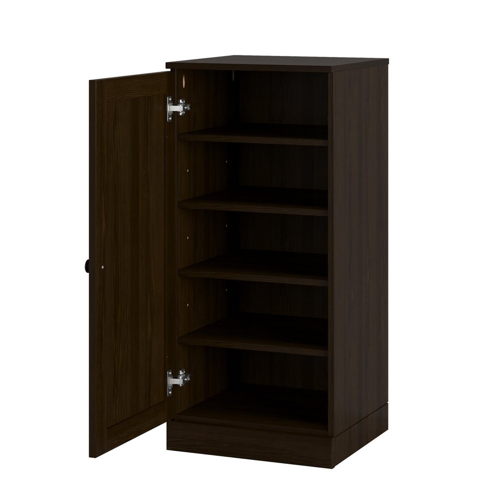Espresso Ten Pair Solid WoodShoe Storage Cabinet HomeRoots