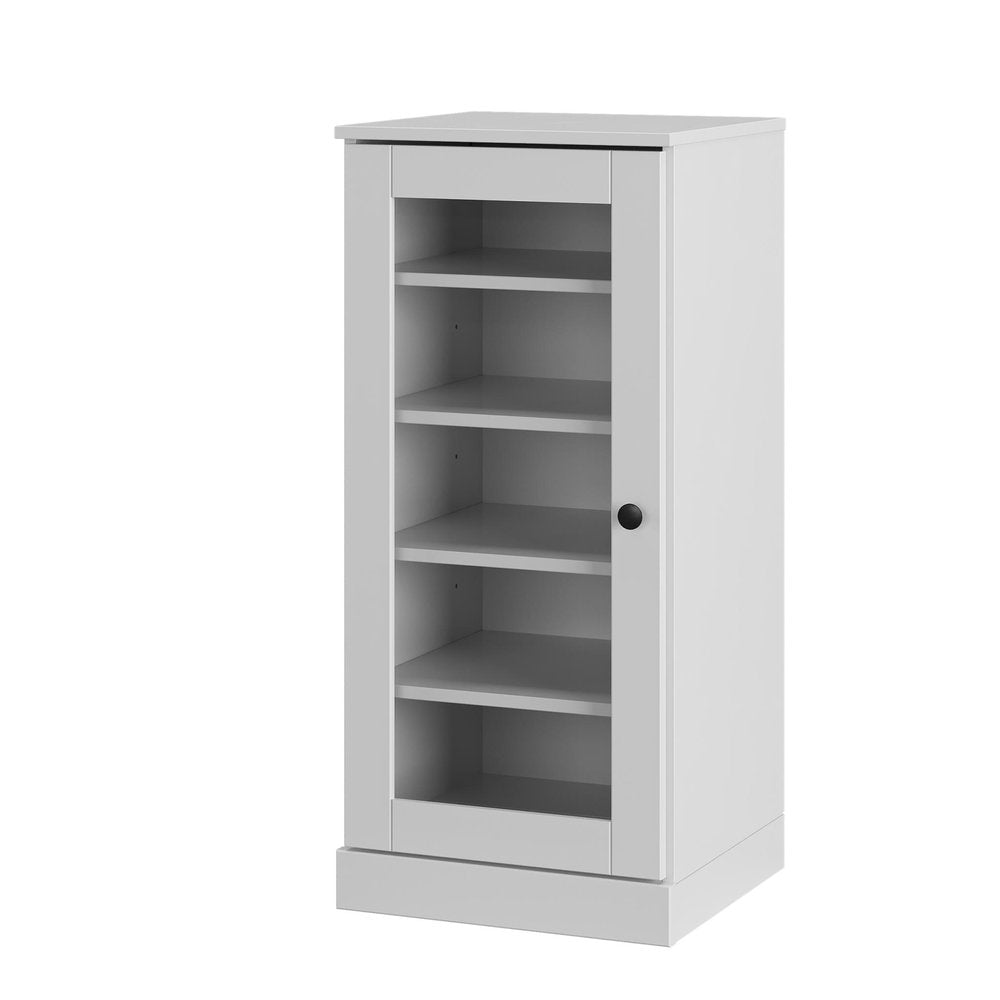 White Ten Pair Solid WoodShoe Storage Cabinet HomeRoots