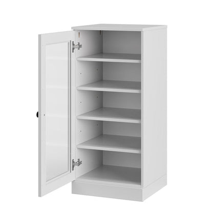 White Ten Pair Solid WoodShoe Storage Cabinet HomeRoots