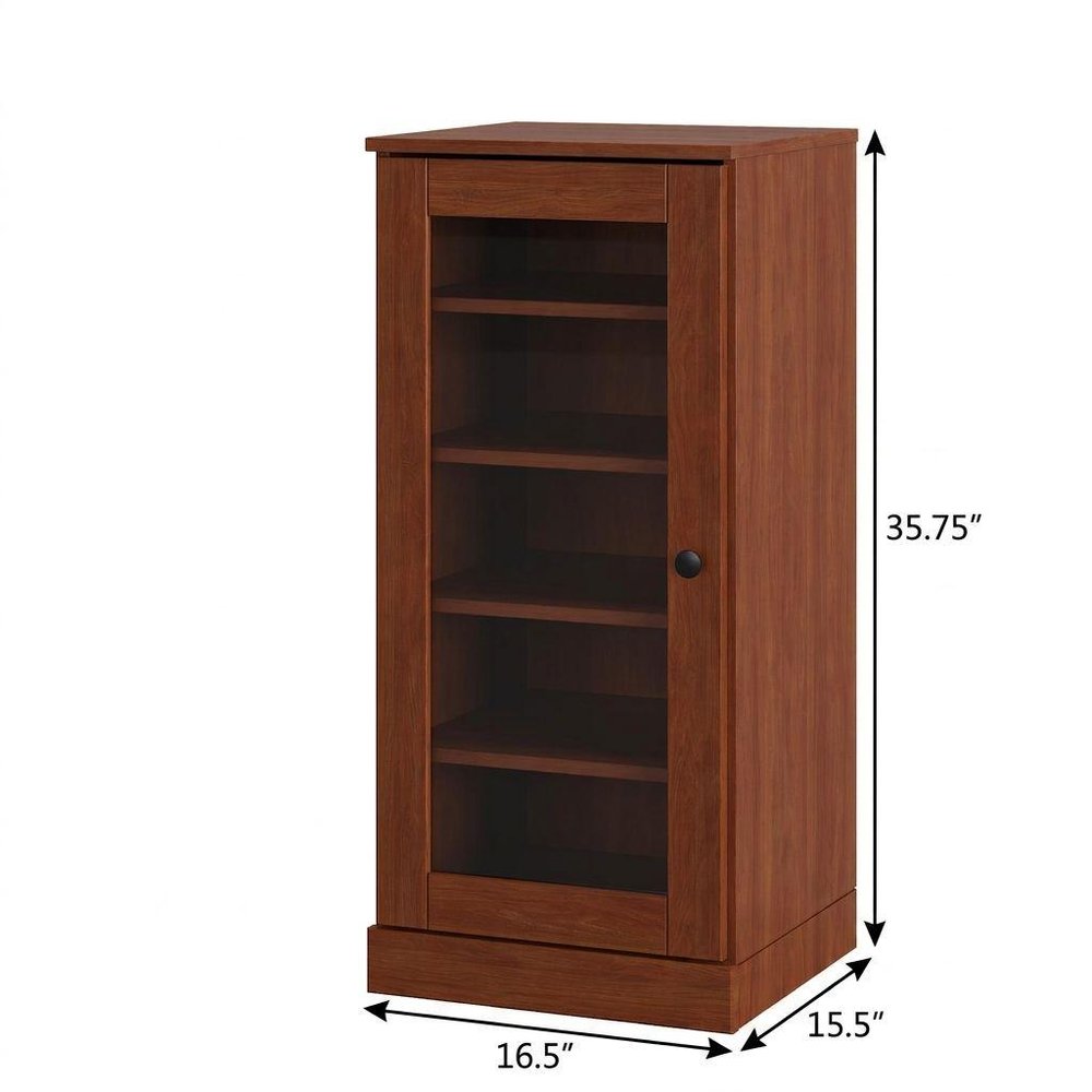 Coffee Ten Pair Solid WoodShoe Storage Cabinet — view 3