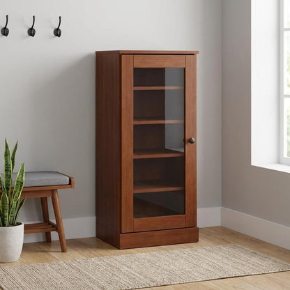 Coffee Ten Pair Solid WoodShoe Storage Cabinet