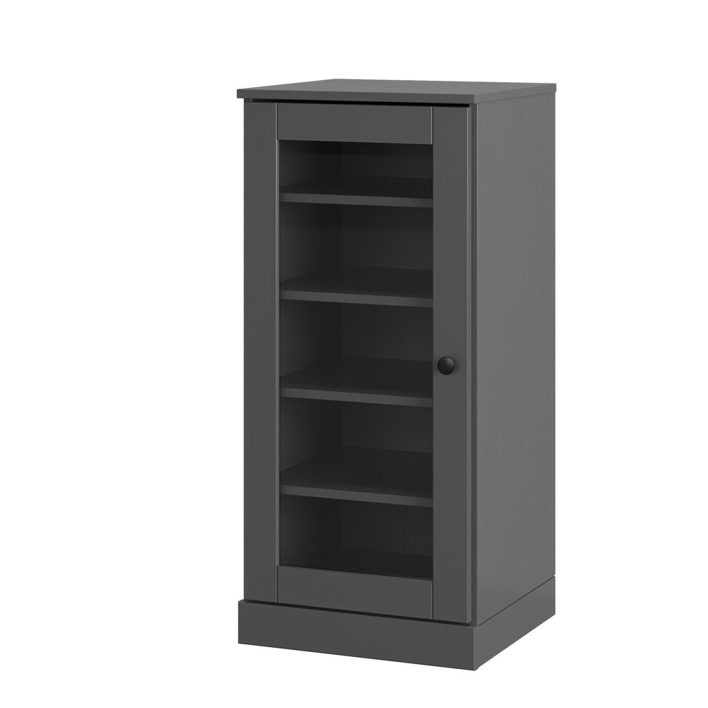 Gray Ten Pair Solid WoodShoe Storage Cabinet — view 1