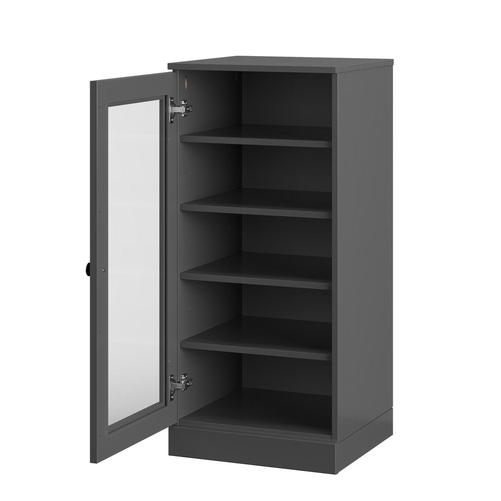 Gray Ten Pair Solid WoodShoe Storage Cabinet — view 2