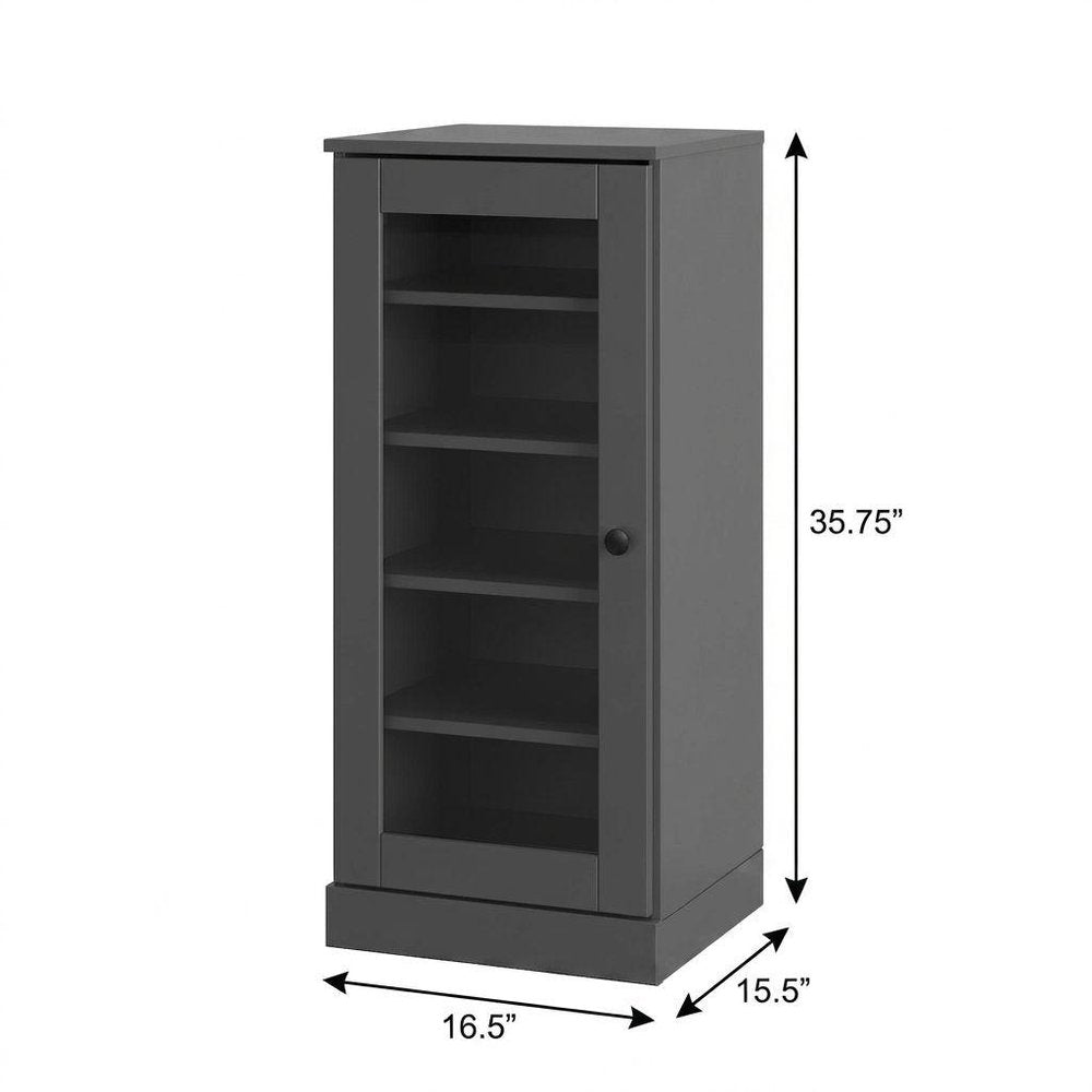 Gray Ten Pair Solid WoodShoe Storage Cabinet HomeRoots