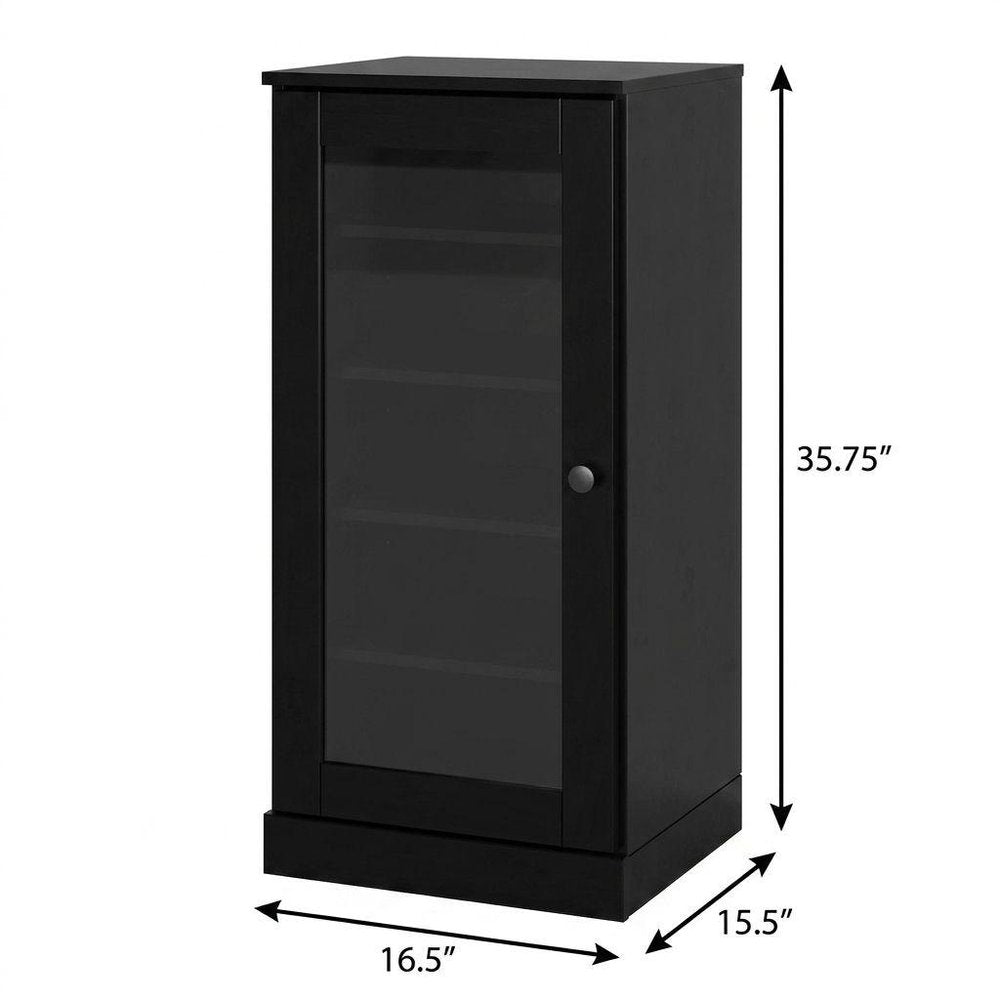 Black Ten Pair Solid WoodShoe Storage Cabinet HomeRoots