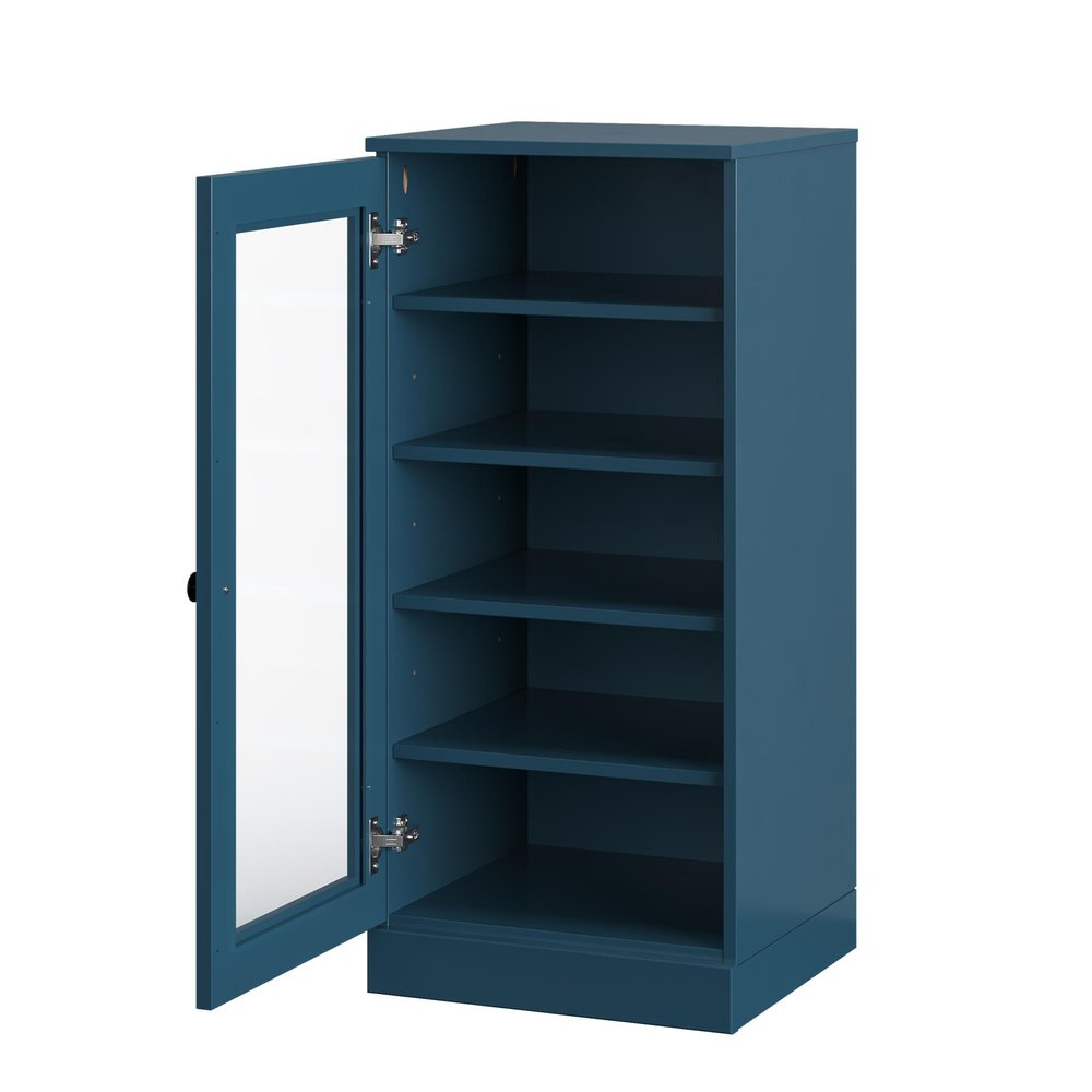 Teal Blue Ten Pair Solid WoodShoe Storage Cabinet — view 2