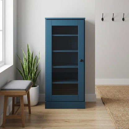 Teal Blue Ten Pair Solid WoodShoe Storage Cabinet HomeRoots