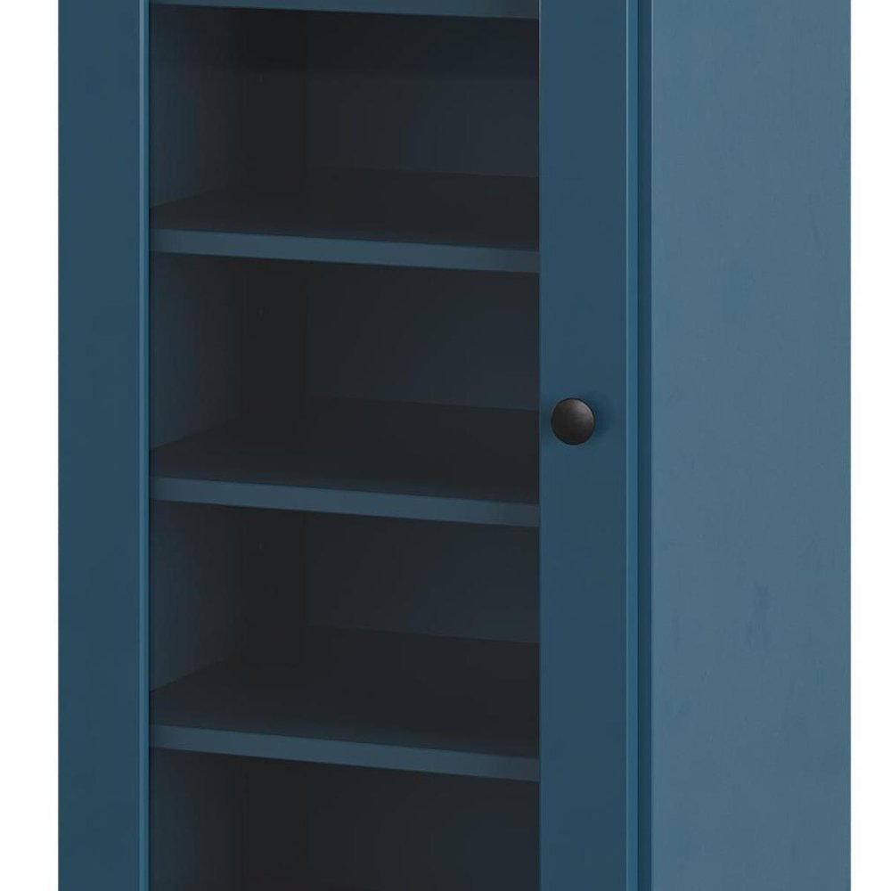 Teal Blue Ten Pair Solid WoodShoe Storage Cabinet — view 6