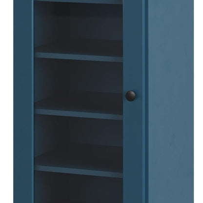 Teal Blue Ten Pair Solid WoodShoe Storage Cabinet