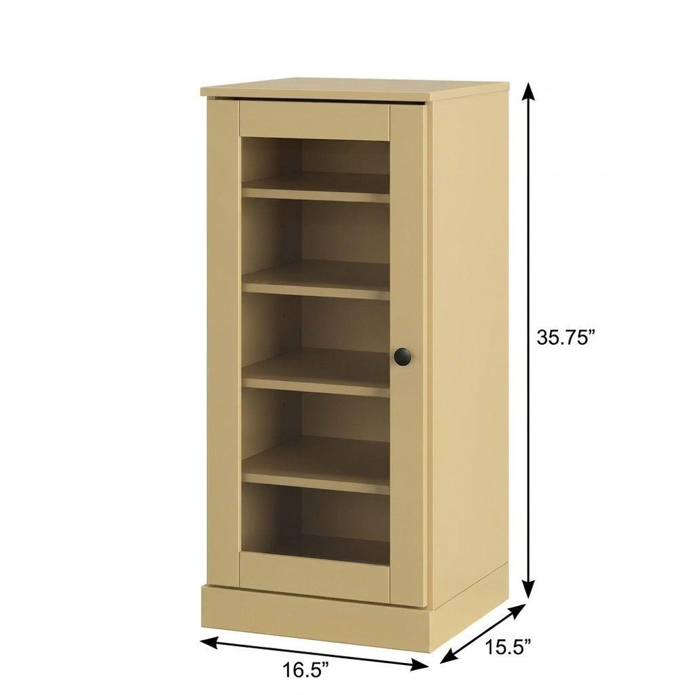 Yellow Ten Pair Solid WoodShoe Storage Cabinet — view 3