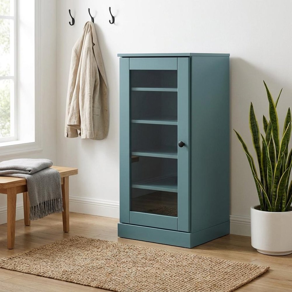 Aqua Ten Pair Solid WoodShoe Storage Cabinet HomeRoots