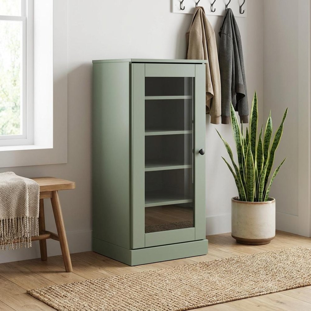 Sage Ten Pair Solid WoodShoe Storage Cabinet HomeRoots