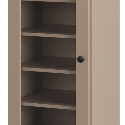 Beige Ten Pair Solid WoodShoe Storage Cabinet