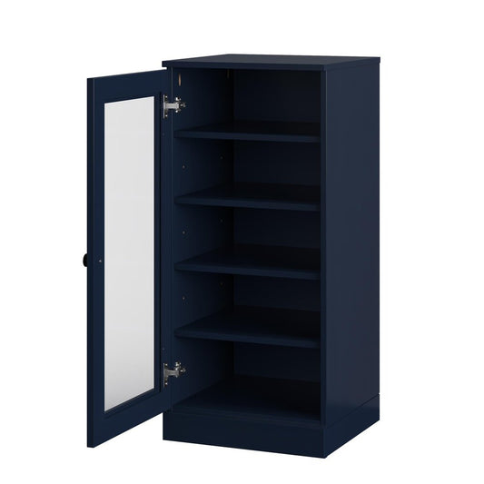 Navy Blue Ten Pair Solid WoodShoe Storage Cabinet