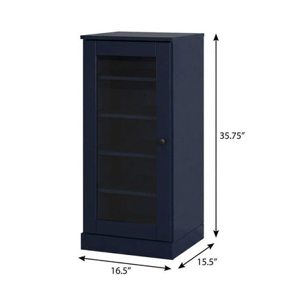Navy Blue Ten Pair Solid WoodShoe Storage Cabinet HomeRoots