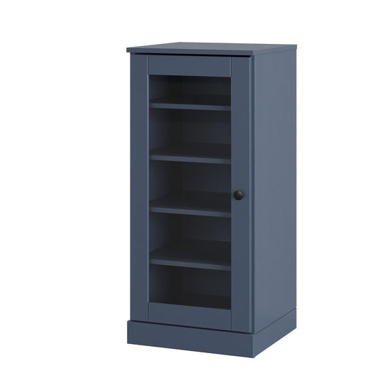 French Blue Ten Pair Solid WoodShoe Storage Cabinet