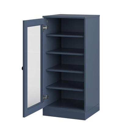 French Blue Ten Pair Solid WoodShoe Storage Cabinet HomeRoots