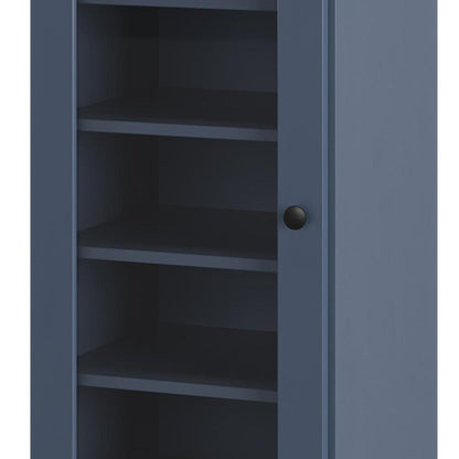 French Blue Ten Pair Solid WoodShoe Storage Cabinet