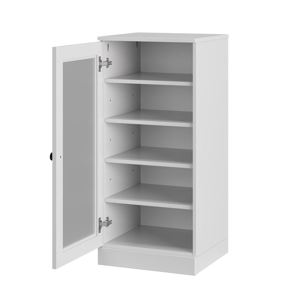 White Ten Pair Solid WoodShoe Storage Cabinet — view 2