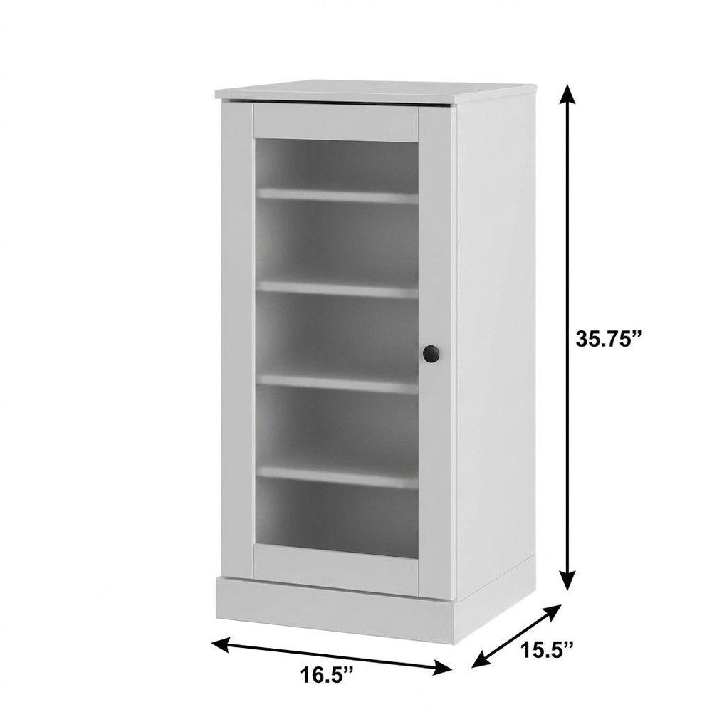 White Ten Pair Solid WoodShoe Storage Cabinet — view 3