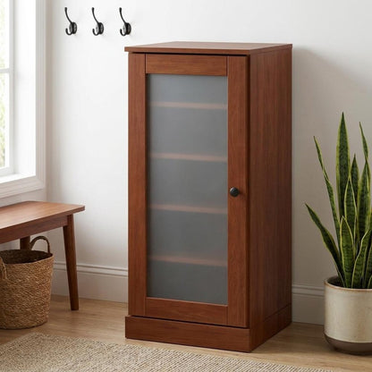 Coffee Ten Pair Solid WoodShoe Storage Cabinet HomeRoots