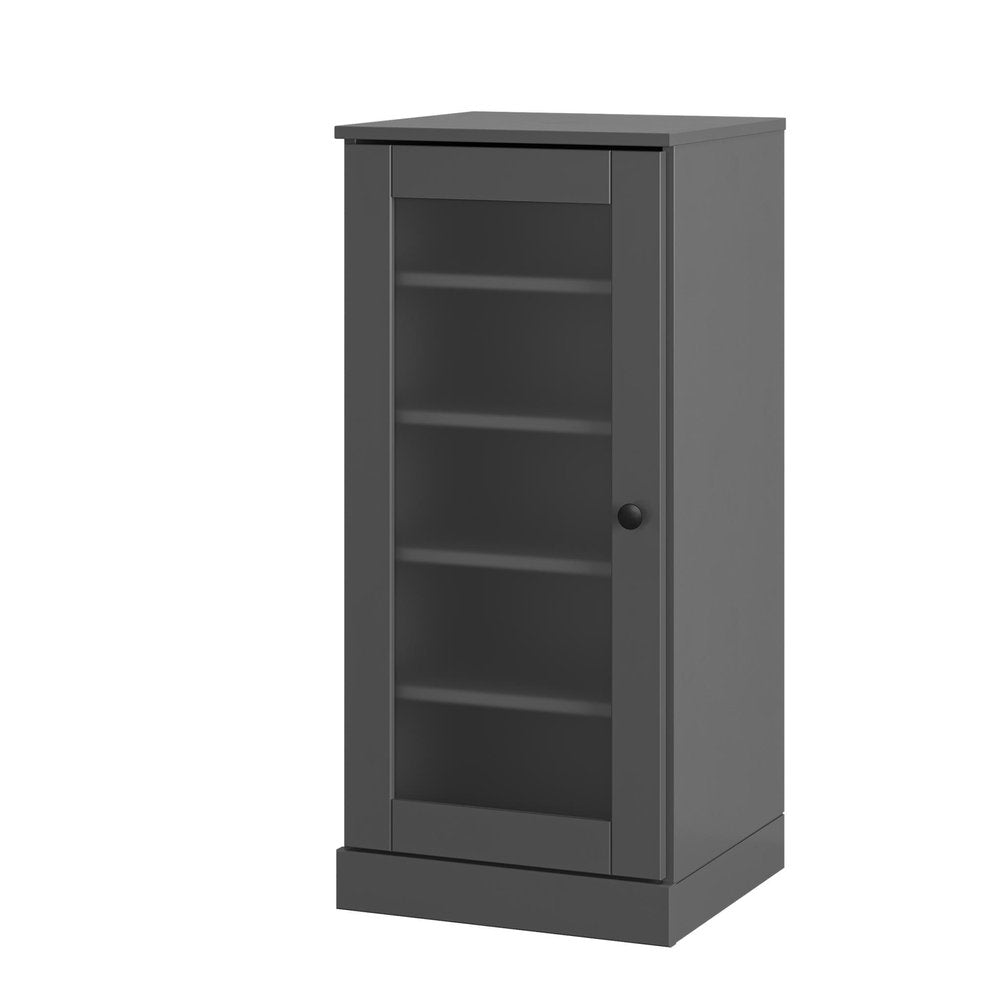Gray Ten Pair Solid WoodShoe Storage Cabinet — view 2