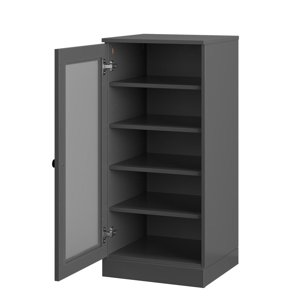 Gray Ten Pair Solid WoodShoe Storage Cabinet HomeRoots