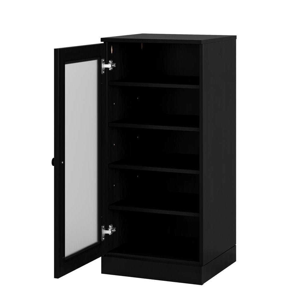 Black Ten Pair Solid WoodShoe Storage Cabinet — view 2