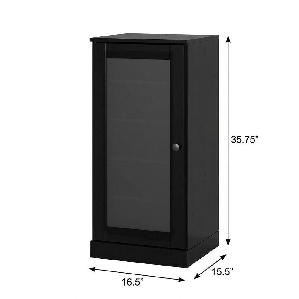 Black Ten Pair Solid WoodShoe Storage Cabinet — view 3
