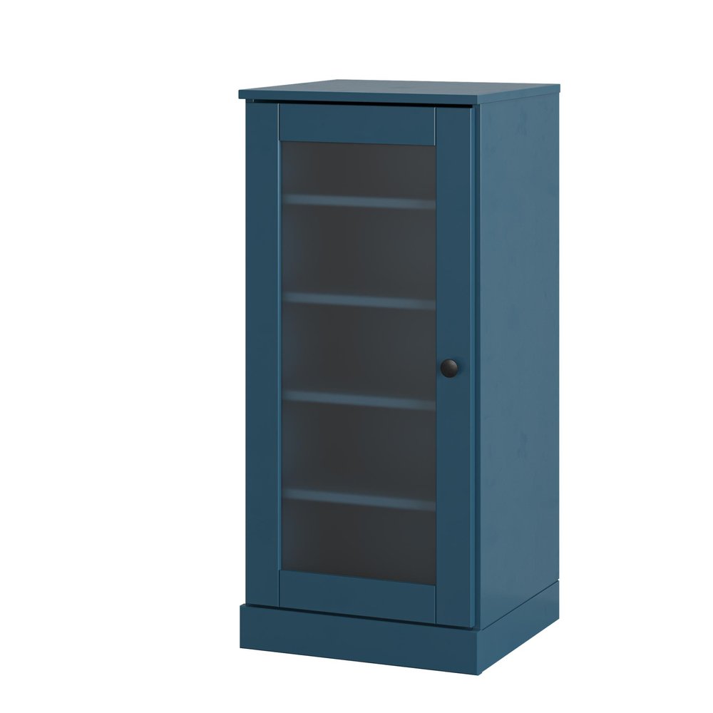 Teal Blue Ten Pair Solid WoodShoe Storage Cabinet — view 2