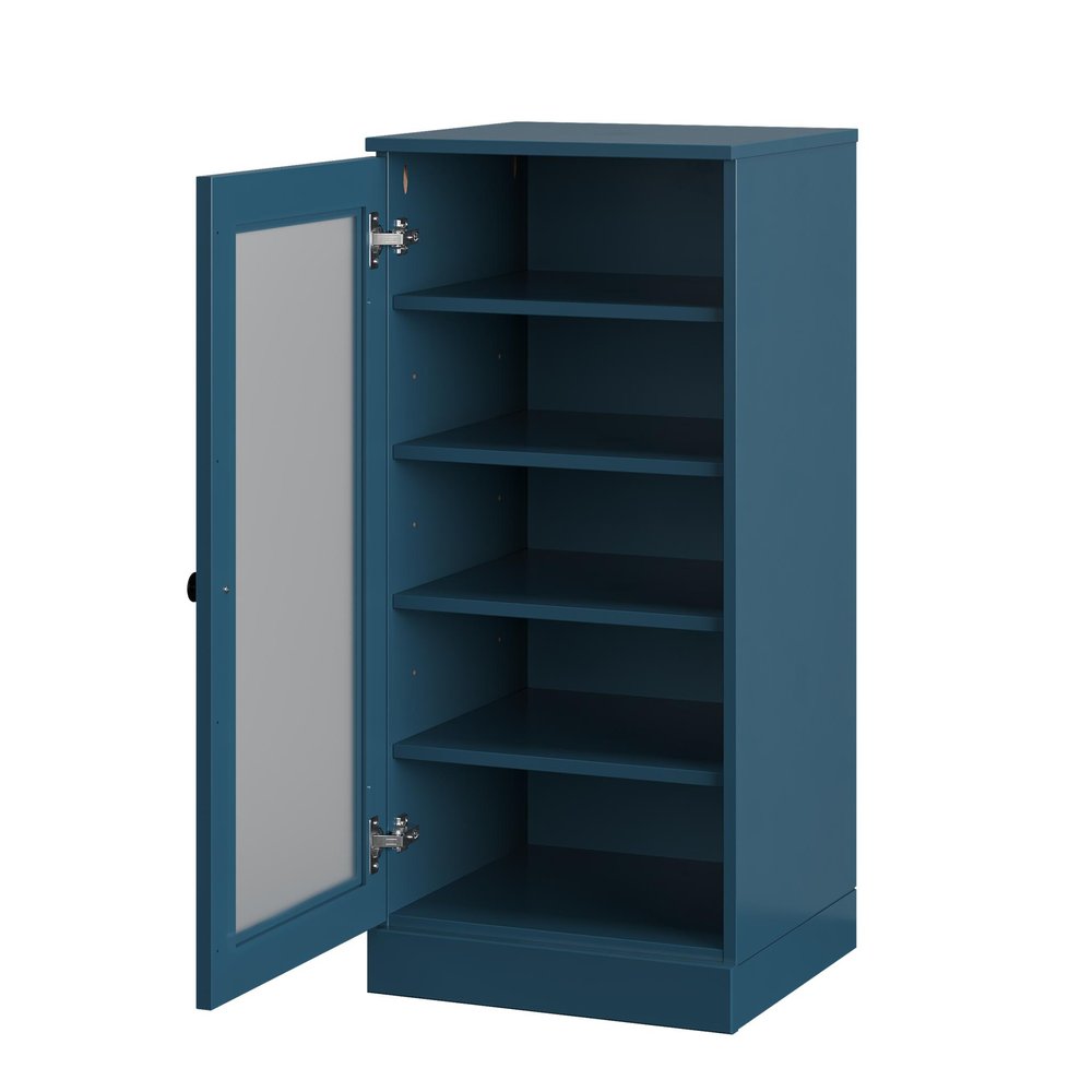 Teal Blue Ten Pair Solid WoodShoe Storage Cabinet HomeRoots