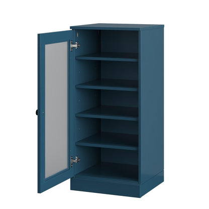 Teal Blue Ten Pair Solid WoodShoe Storage Cabinet HomeRoots