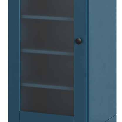 Teal Blue Ten Pair Solid WoodShoe Storage Cabinet HomeRoots
