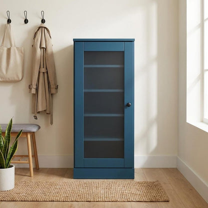 Teal Blue Ten Pair Solid WoodShoe Storage Cabinet HomeRoots