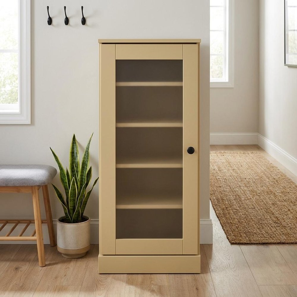 Yellow Ten Pair Solid WoodShoe Storage Cabinet — view 1
